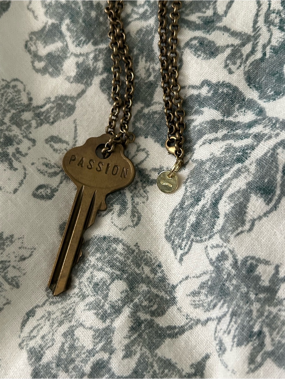 The Giving Keys Antique Brass "PASSION" Key Necklace